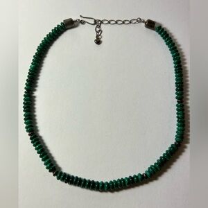 Jay King Desert Rose Trading Malachite and Sterling Silver Necklace